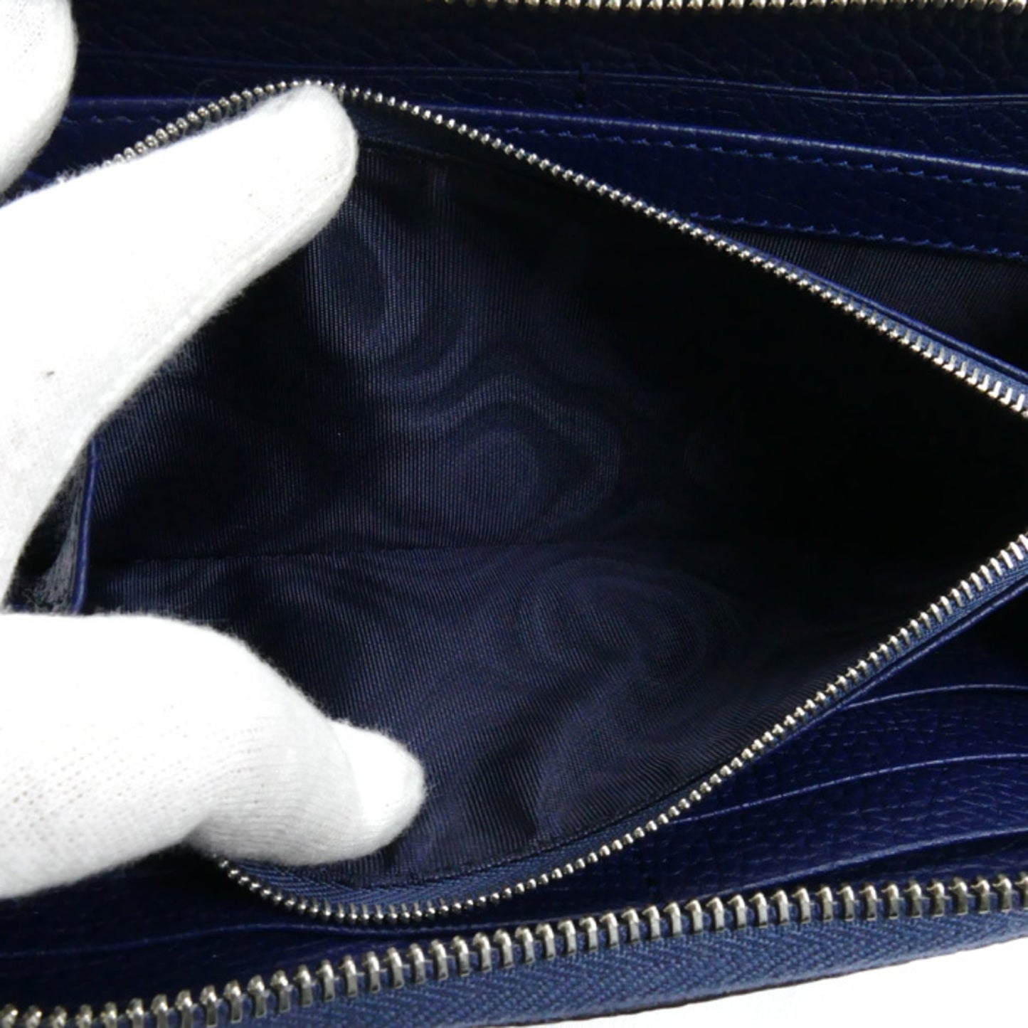 Gucci Navy Leather Long Wallet (Bi-Fold) ( )