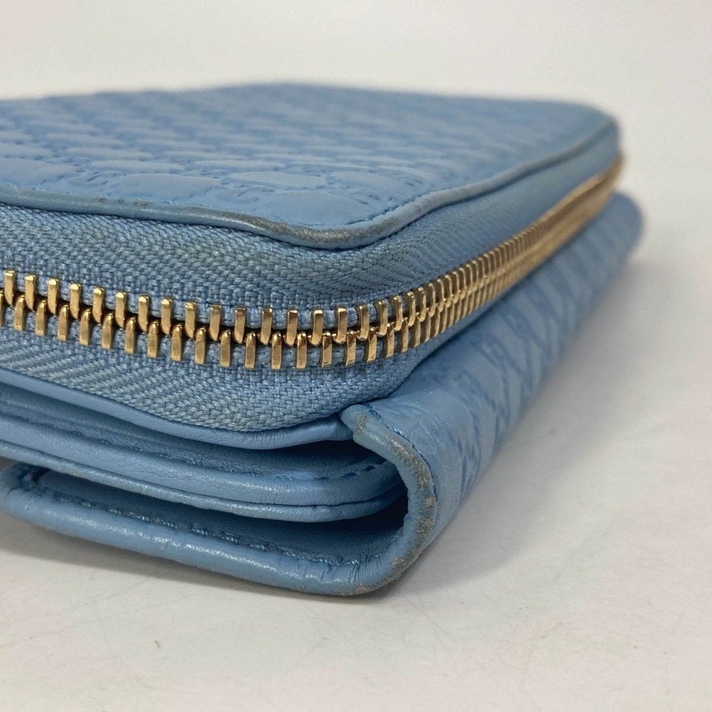 Gucci Light Blue Leather Long Wallet (Bi-Fold) ( )