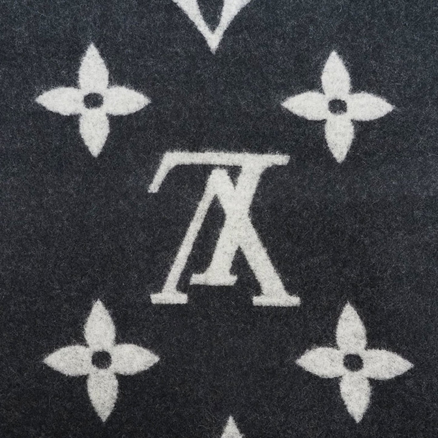 LOUIS VUITTON M71588 Muffler Reykjavik Studdy Monogram Black Gray Studs Ladies