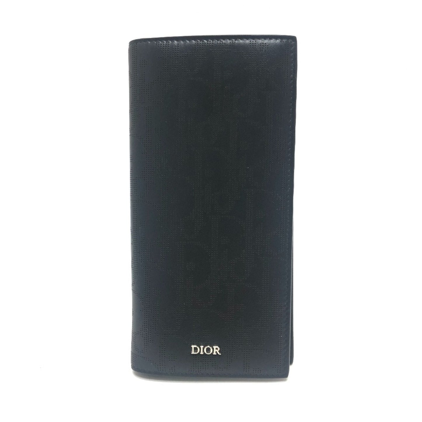 Christian Dior Black Leather Long Wallet (Bi-Fold) ()
