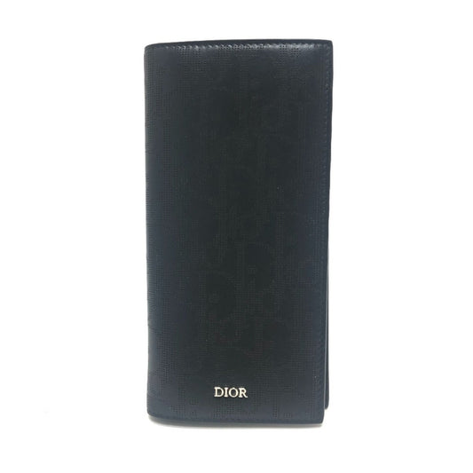 Christian Dior Black Leather Long Wallet (Bi-Fold) ()