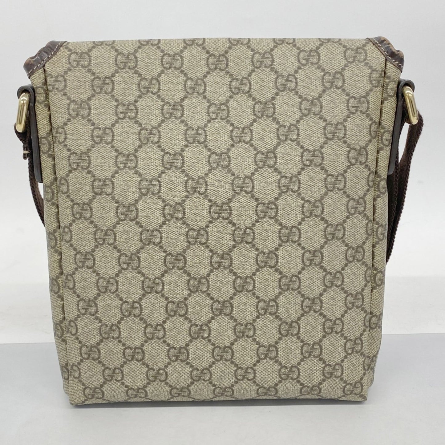 Gucci Beige Brown Pvc Shoulder Bag ( )