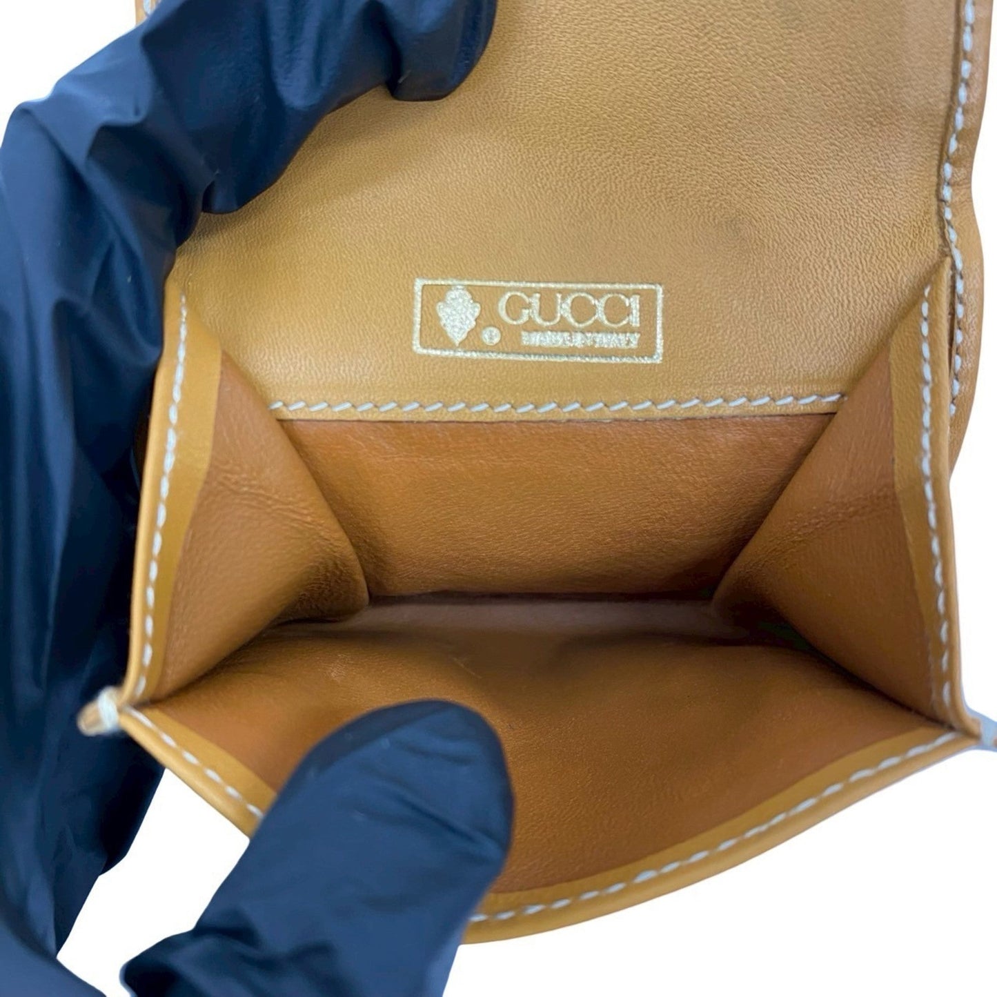 Gucci Brown Leather Pvc Coin Purse/Coin Case ( )