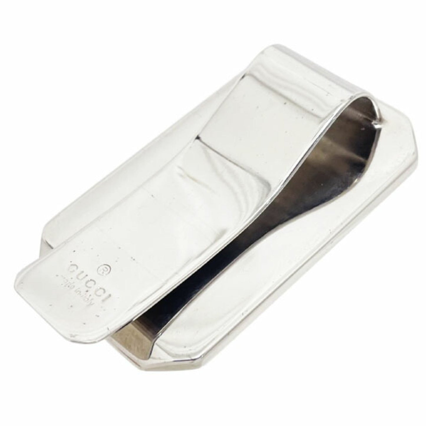 Gucci Guccissima Grayish Silver Leather Money Clip ( )