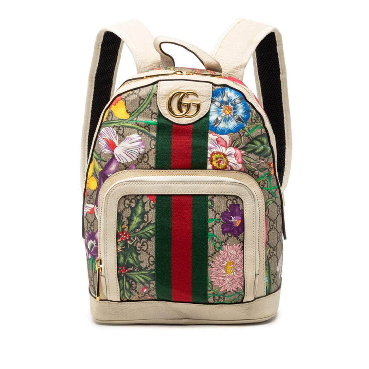 Gucci Beige Multi-Color Gg Supreme Pvc Leather Backpack ( )