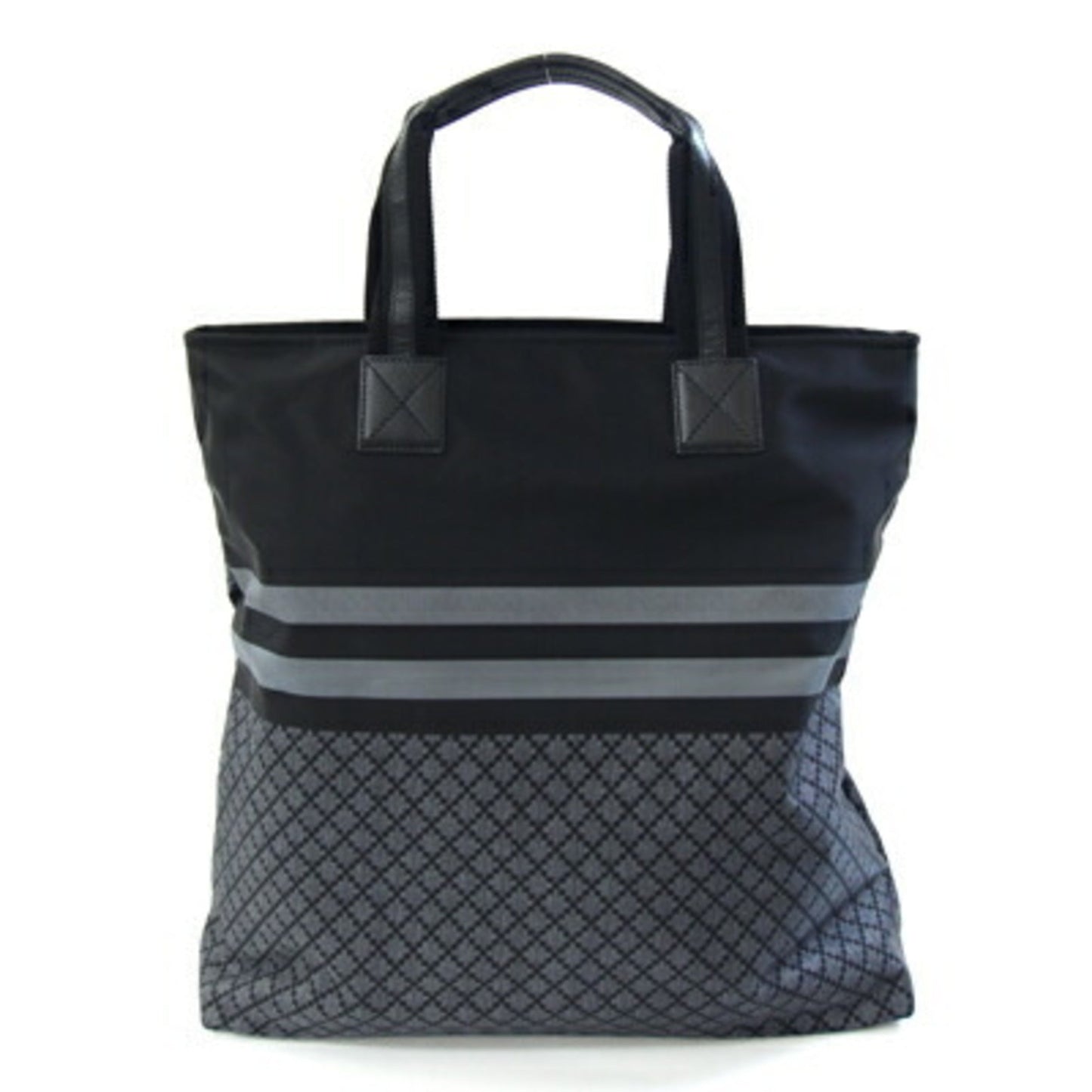 Gucci Diamante Black Gray Nylon Handbag Tote Bag ( )
