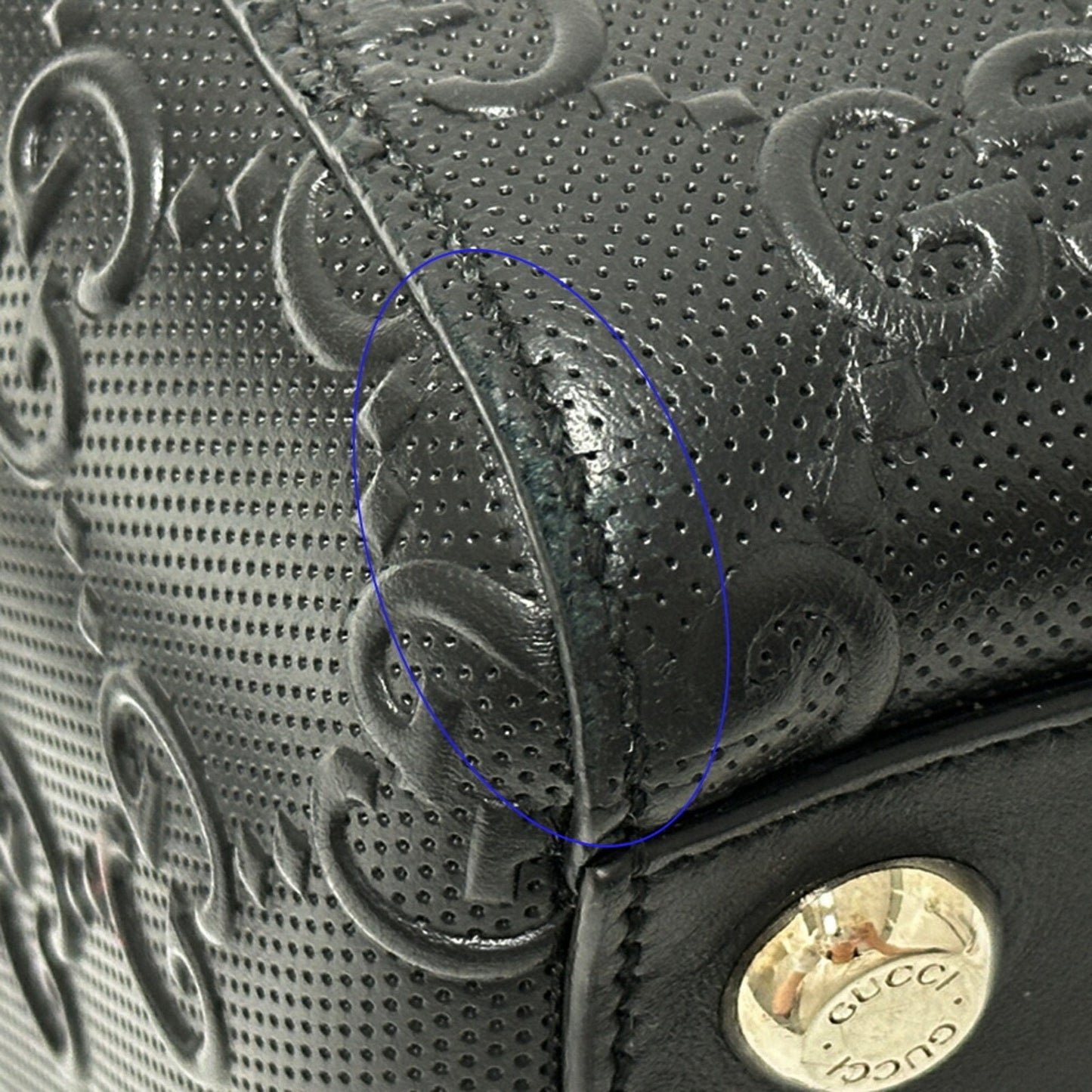 Gucci Black Leather Tote Bag ( )