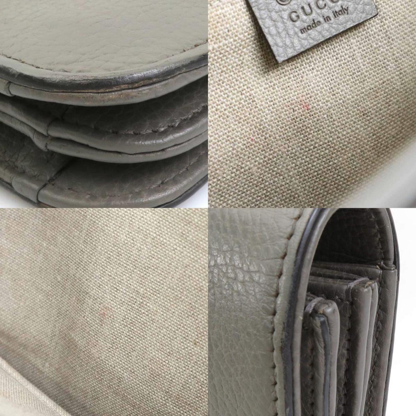 Gucci Gray Leather Shoulder Bag ( )