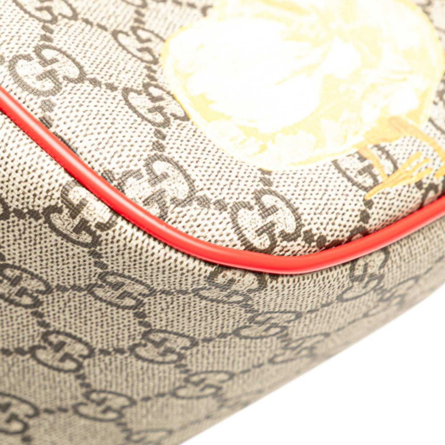 Gucci Beige Multi-Color Red Color Pvc Leather Backpack ( )