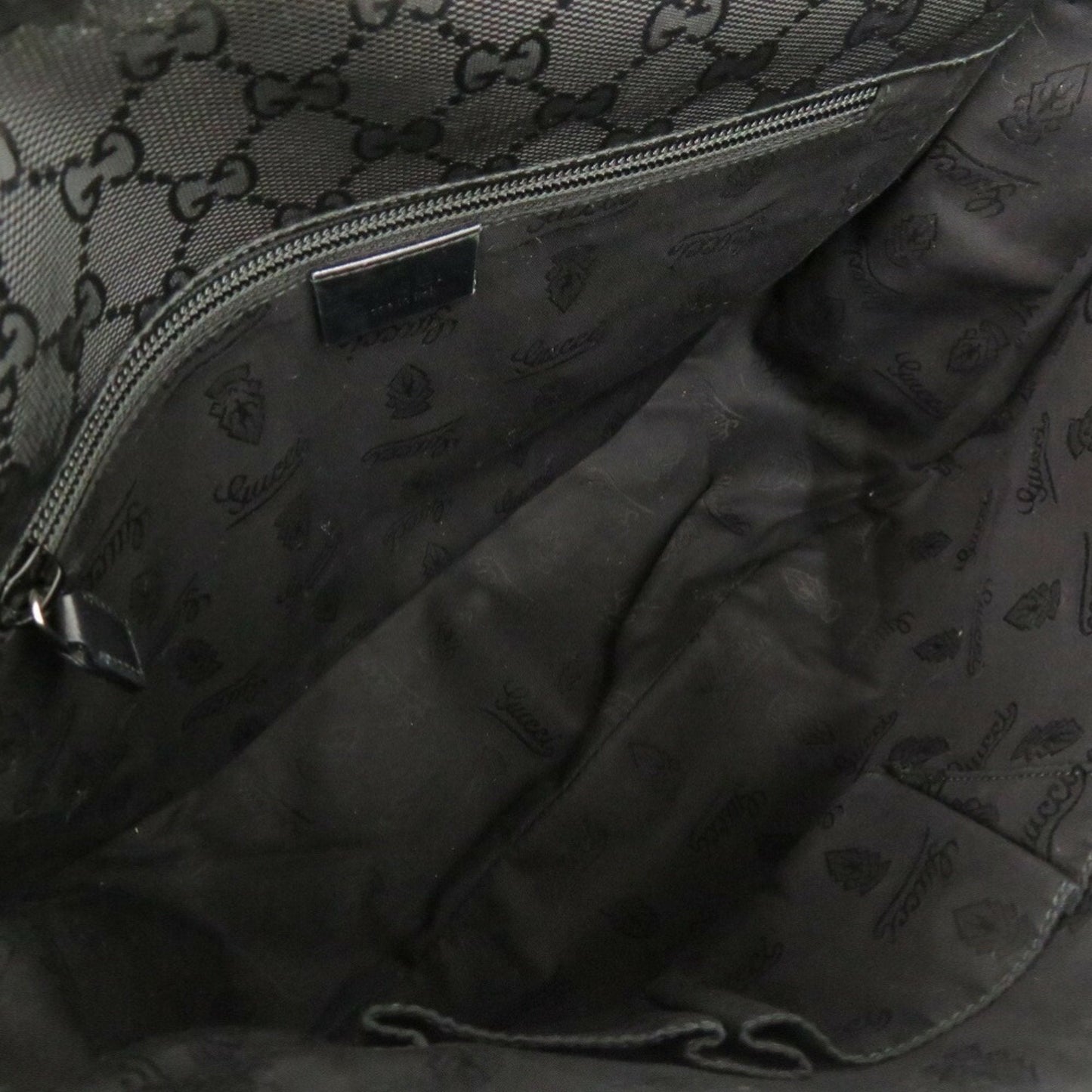 Gucci Black Coated Canvas Pvc Messenger Bag Shoulder Bag ( )