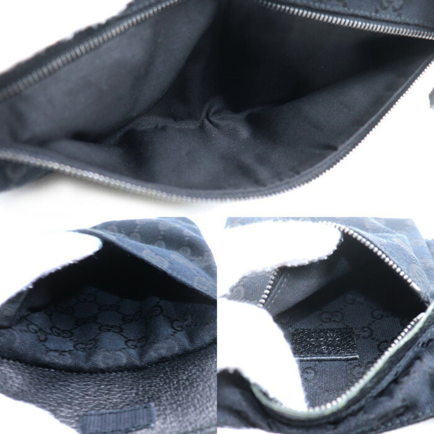 Gucci Black Gg Canvas Fanny Pack ( )