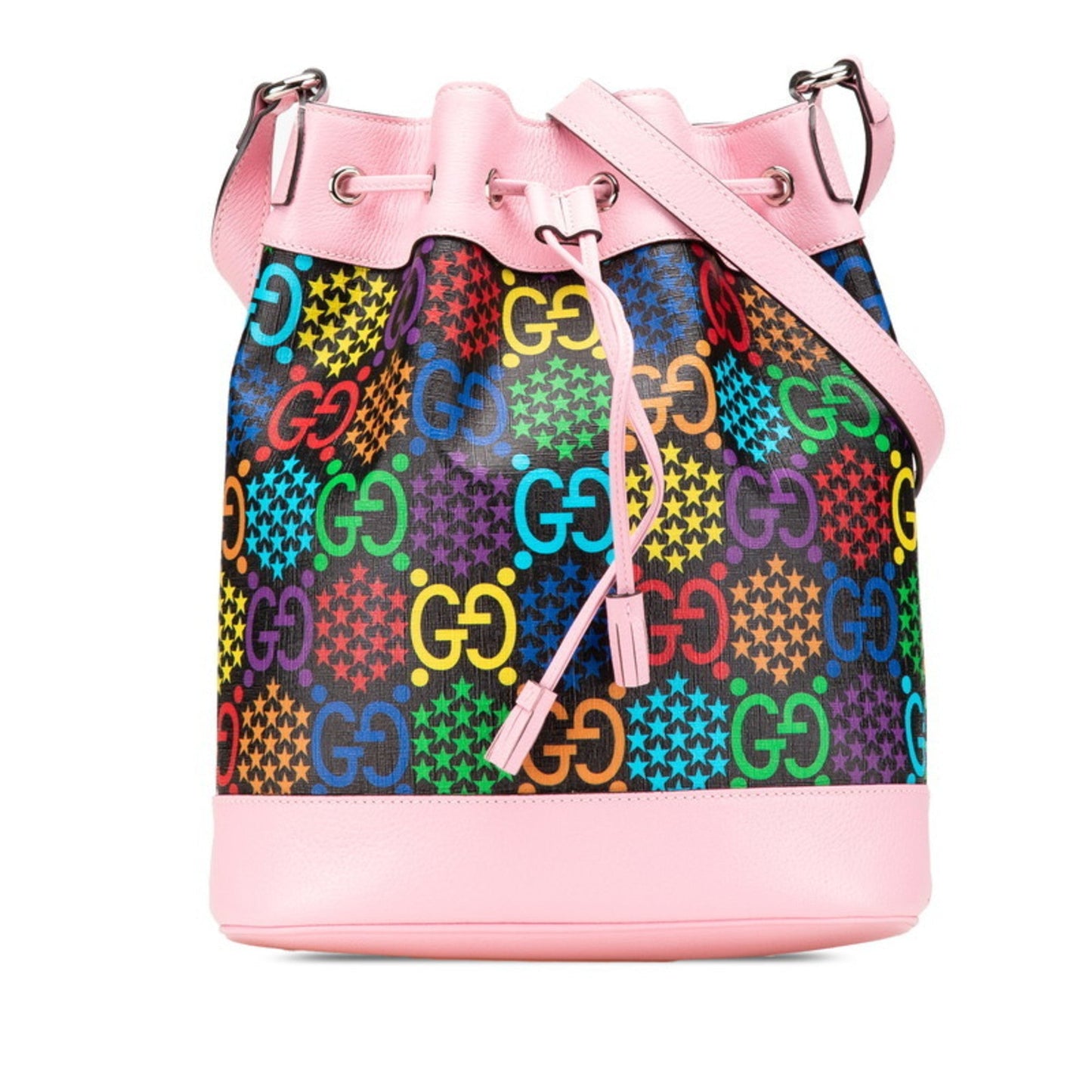 Gucci Black Multi-Color Pink Pvc Leather Shoulder Bag ( )