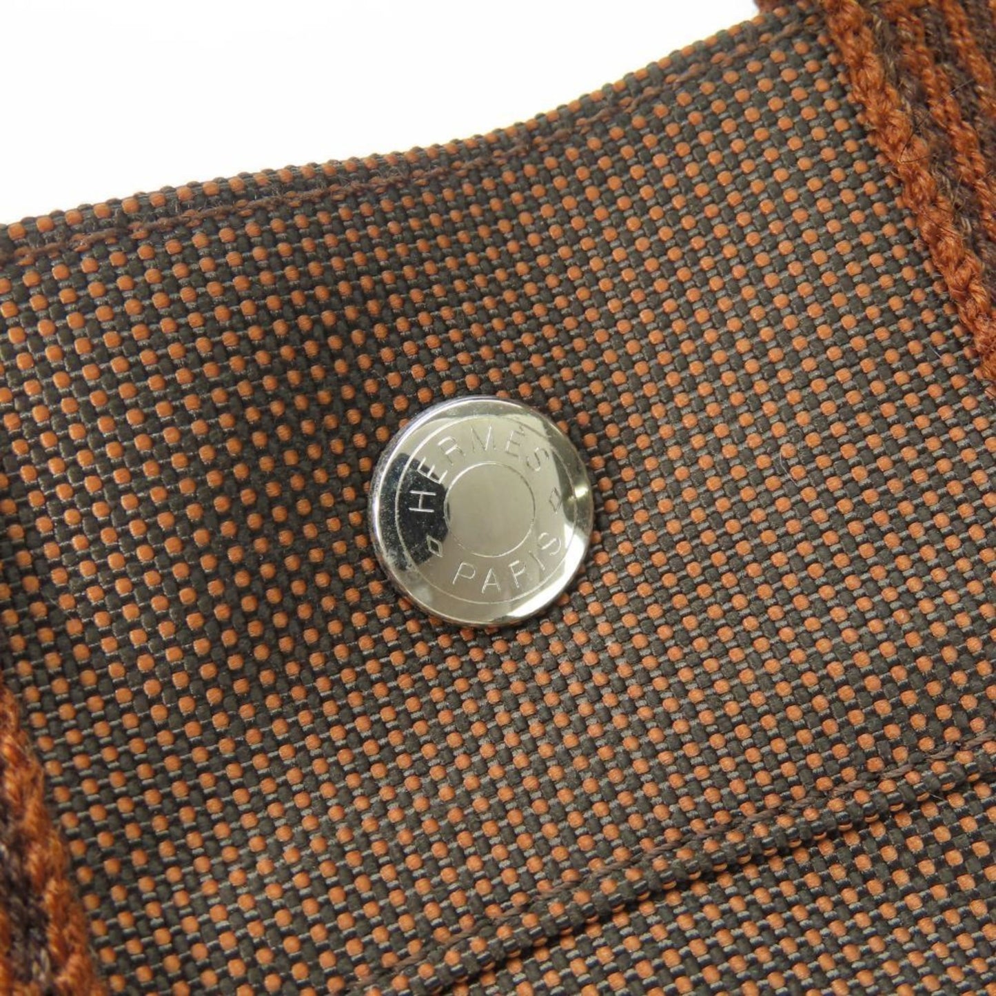 Hermes Brown Canvas Handbag Tote Bag ( )