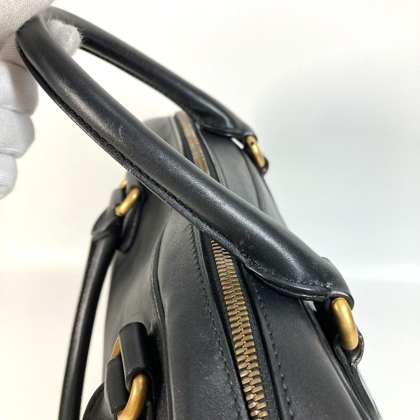 Gucci Black Leather Boston Bag Shoulder Bag ( )