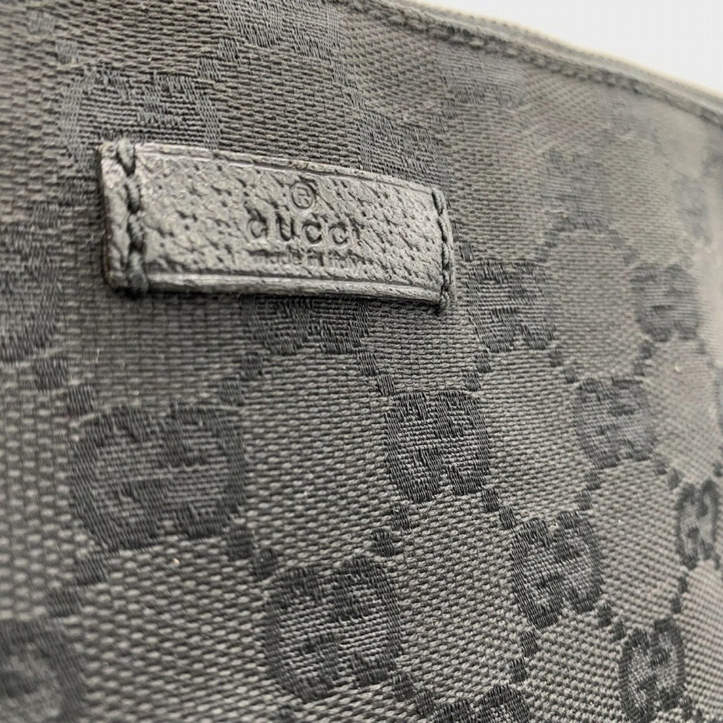 Gucci Black Gg Canvas Leather Shoulder Bag ( )
