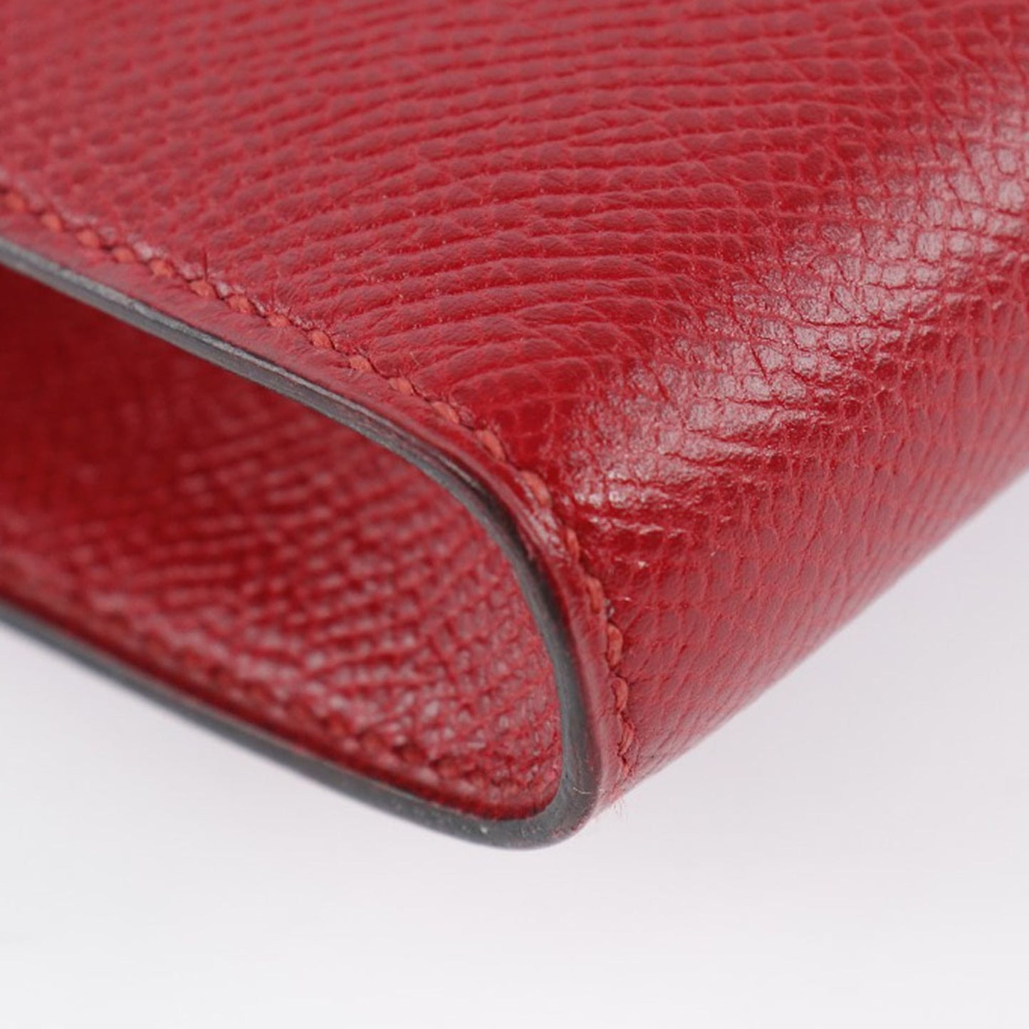 Hermes Red Color Rouge Vif Epsom Leather Clutch Bag ( )