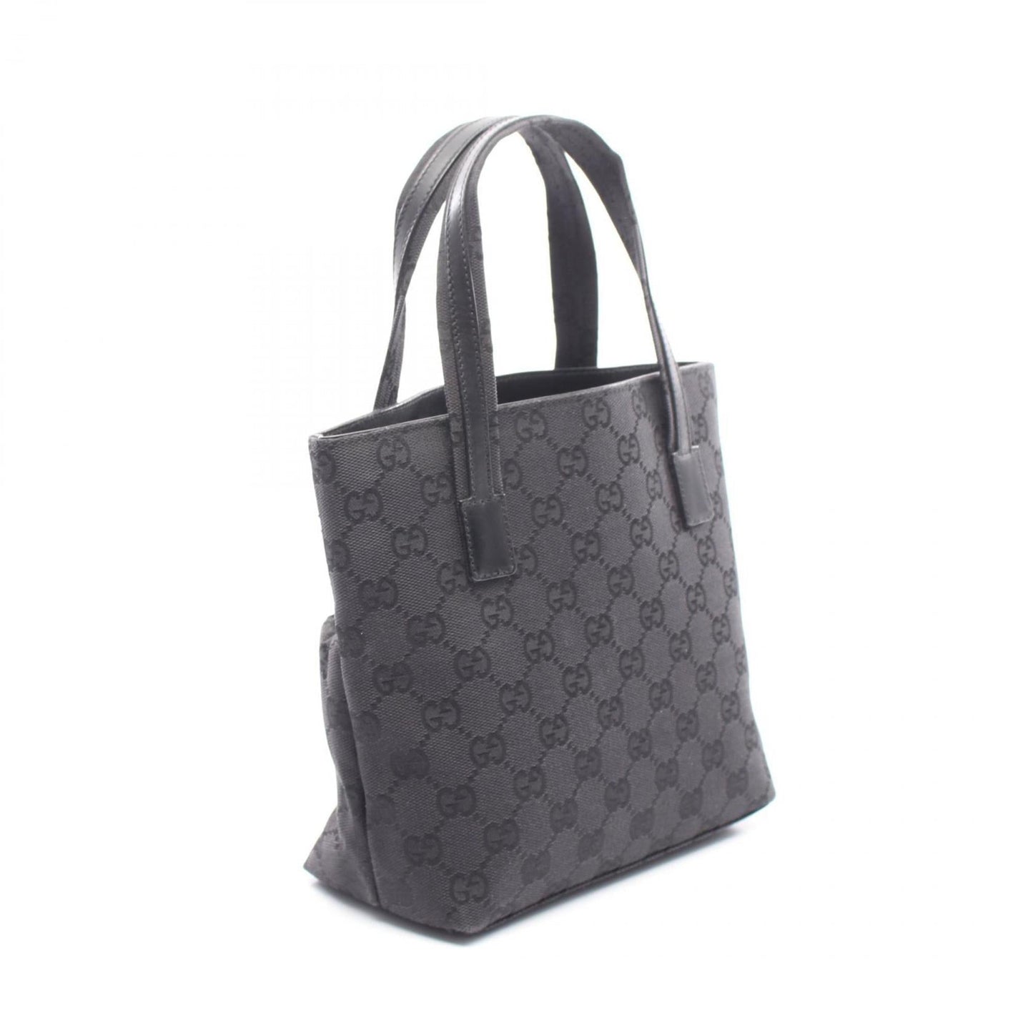 Gucci Gg Canvas Black Gg Canvas Leather Handbag ( )