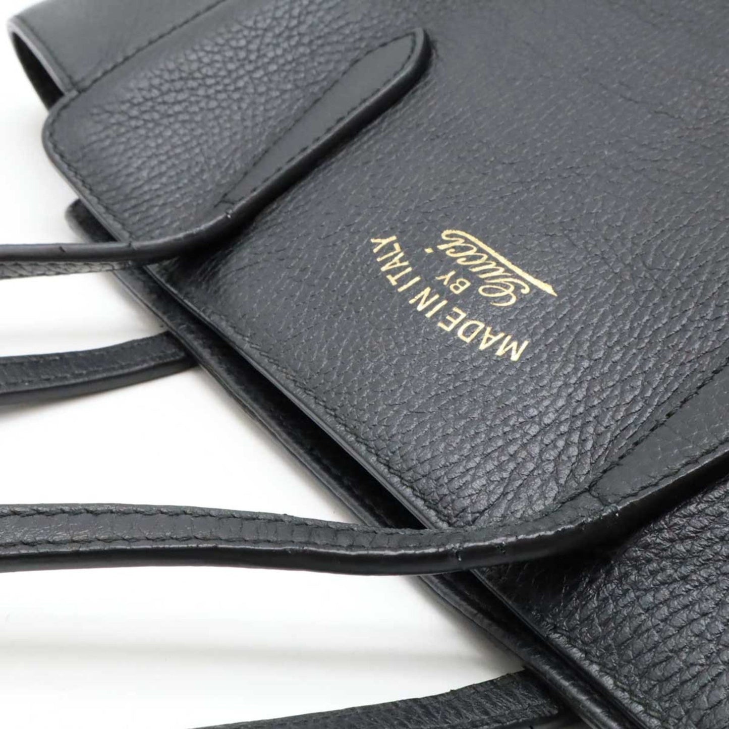 Gucci Gucci Swing Black Leather Shoulder Bag Tote Bag ( )