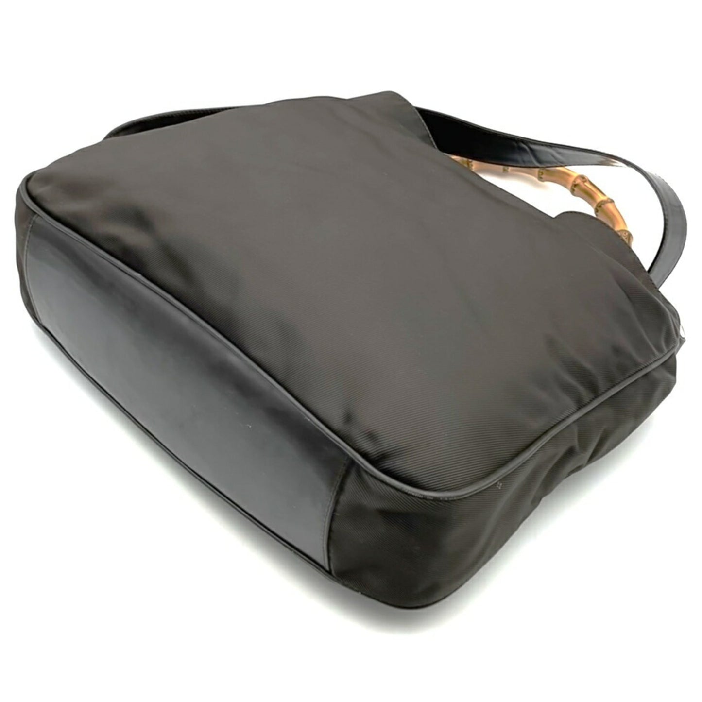 Gucci Brown Nylon Leather Shoulder Bag ( )
