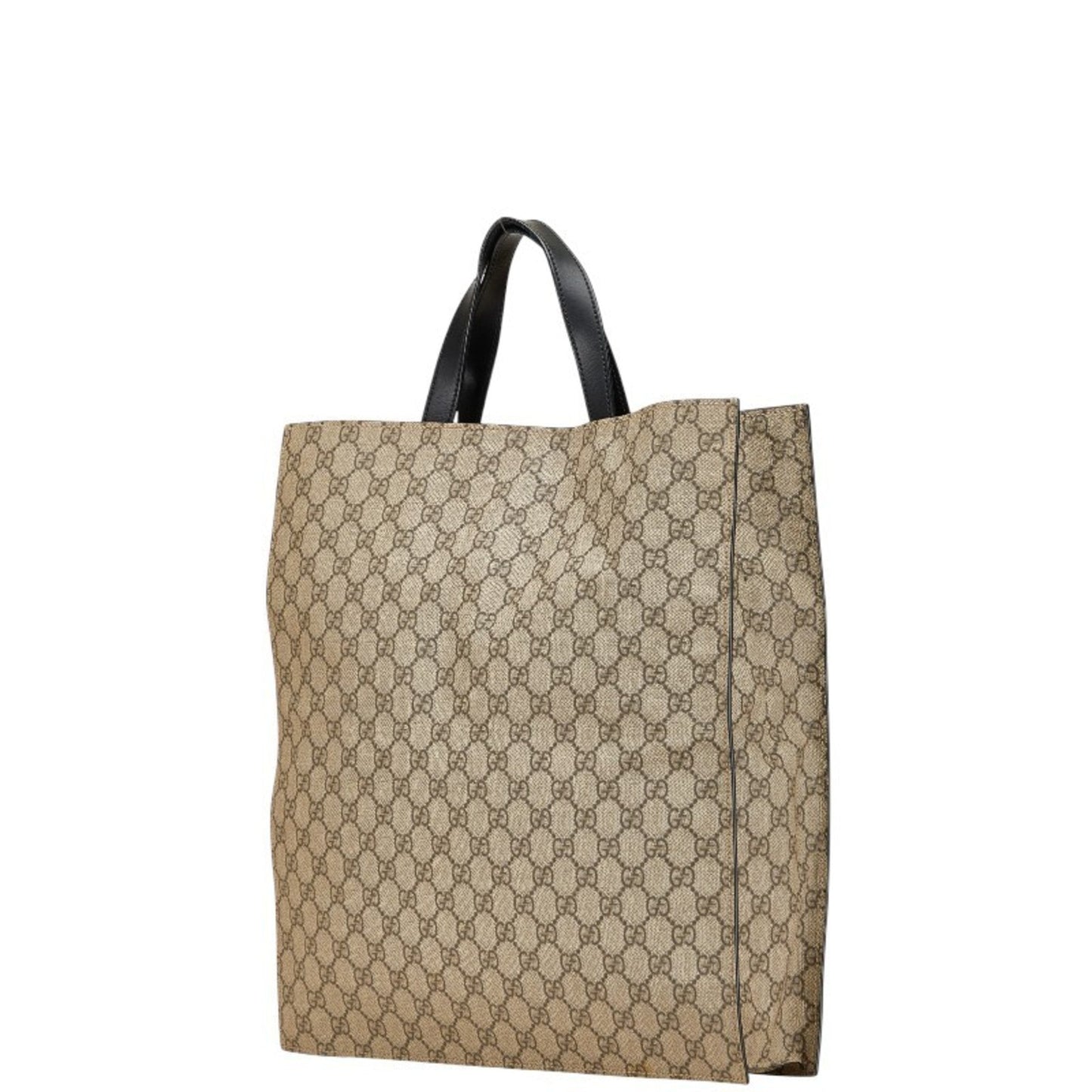 Gucci Beige Black Pvc Leather Shoulder Bag Tote Bag ( )