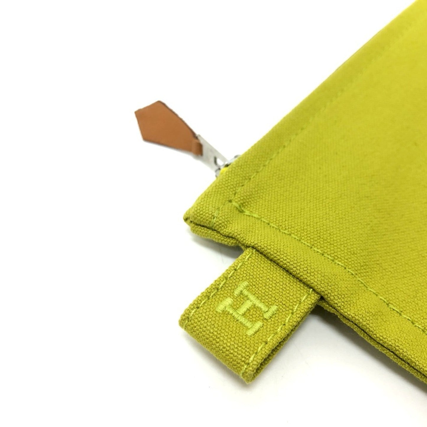 Hermes Green Canvas Pouch ( )