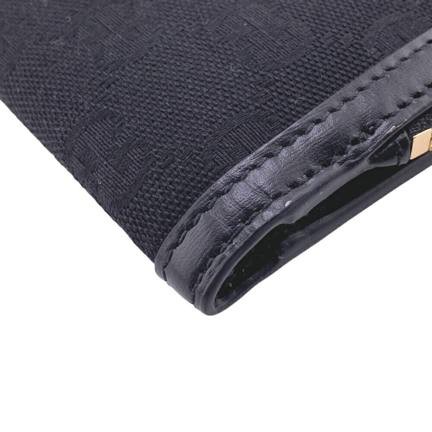 Gucci Black Canvas Leather Wallet (Bi-Fold)