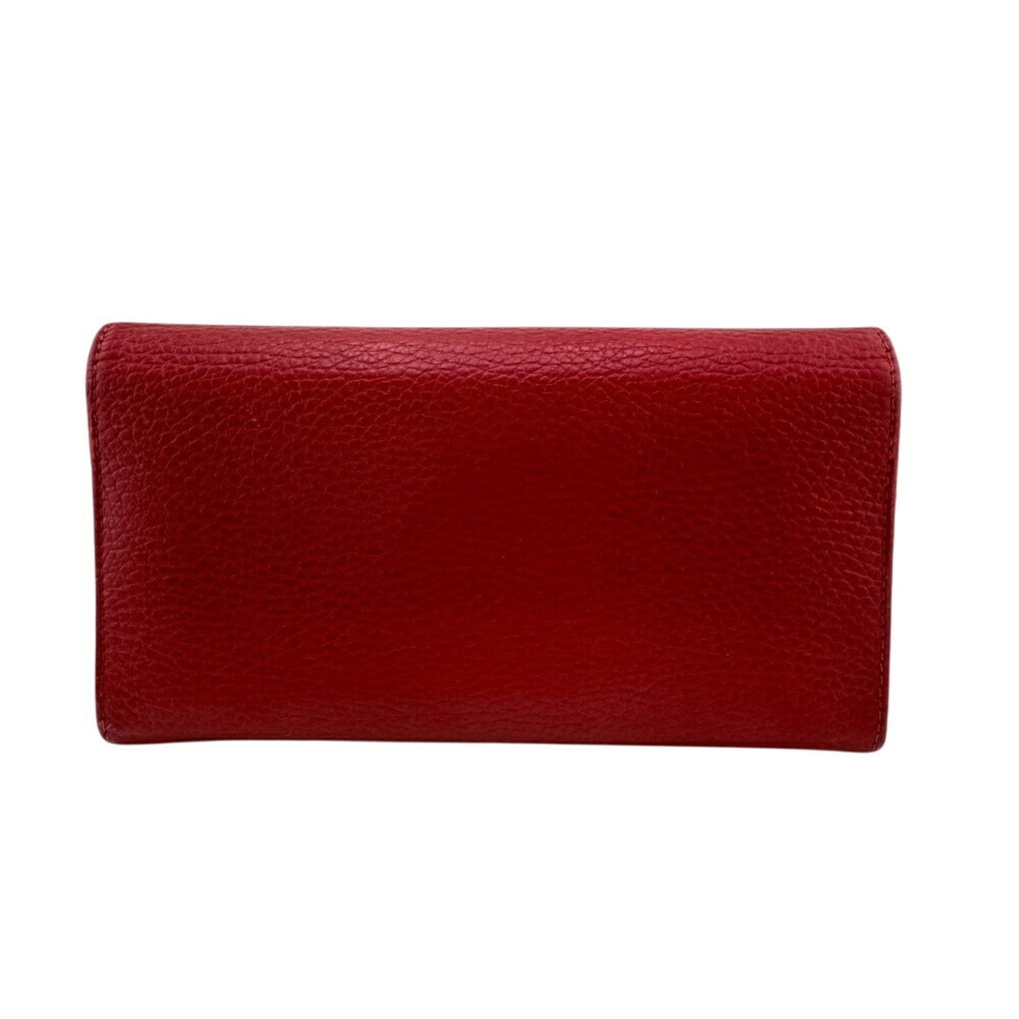 Gucci Red Color Leather Long Wallet (Bi-Fold) ( )