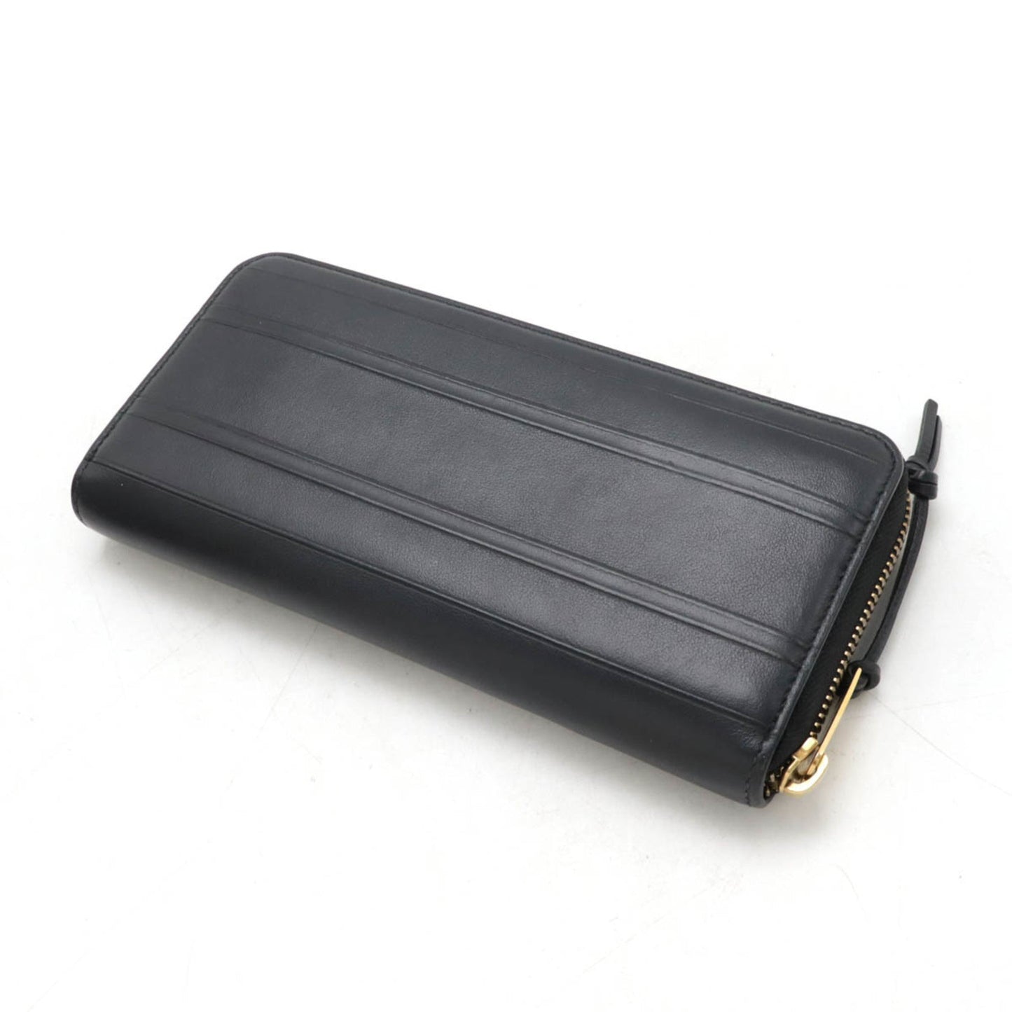 Christian Dior Black Leather Long Wallet (Bi-Fold) ()