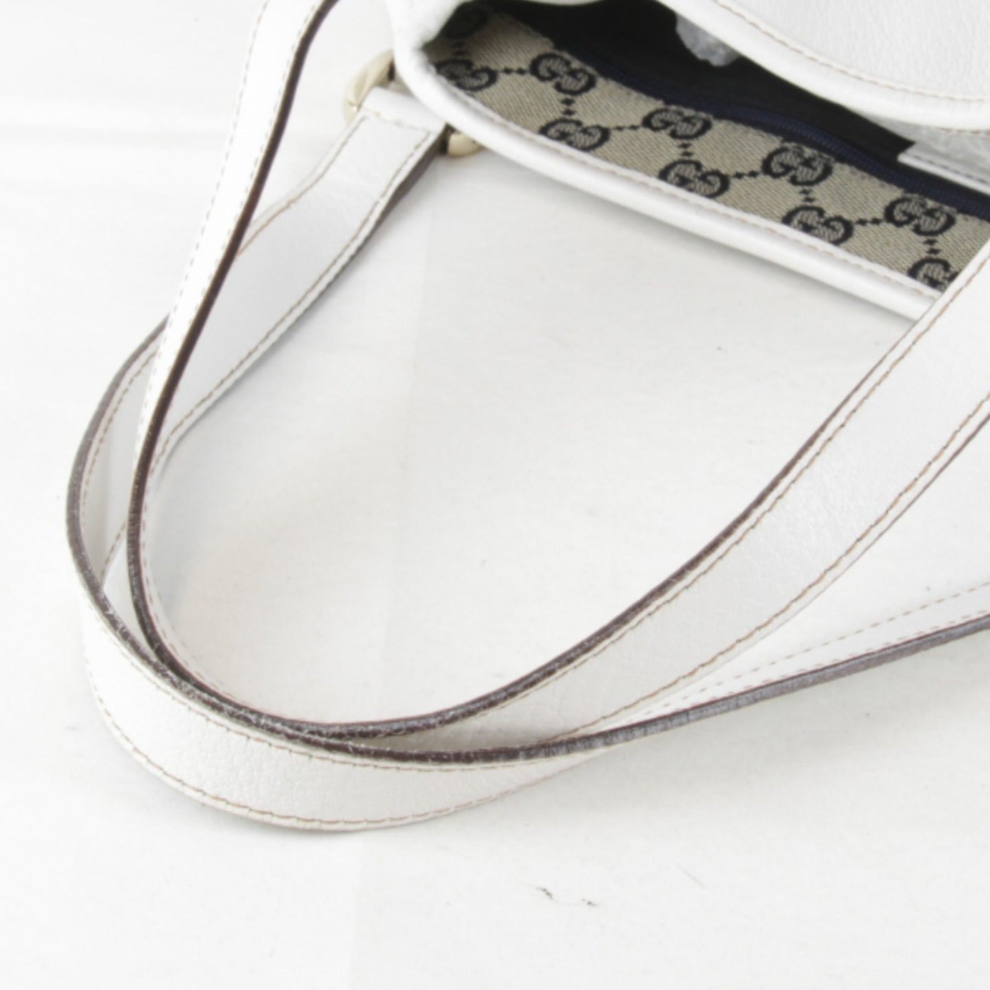 Gucci White Leather Tote Bag ( )