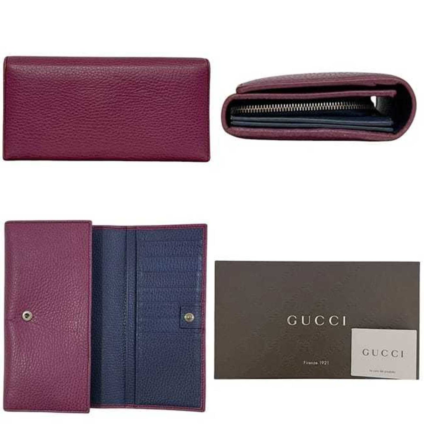Gucci Purple Leather Long Wallet (Bi-Fold) ( )