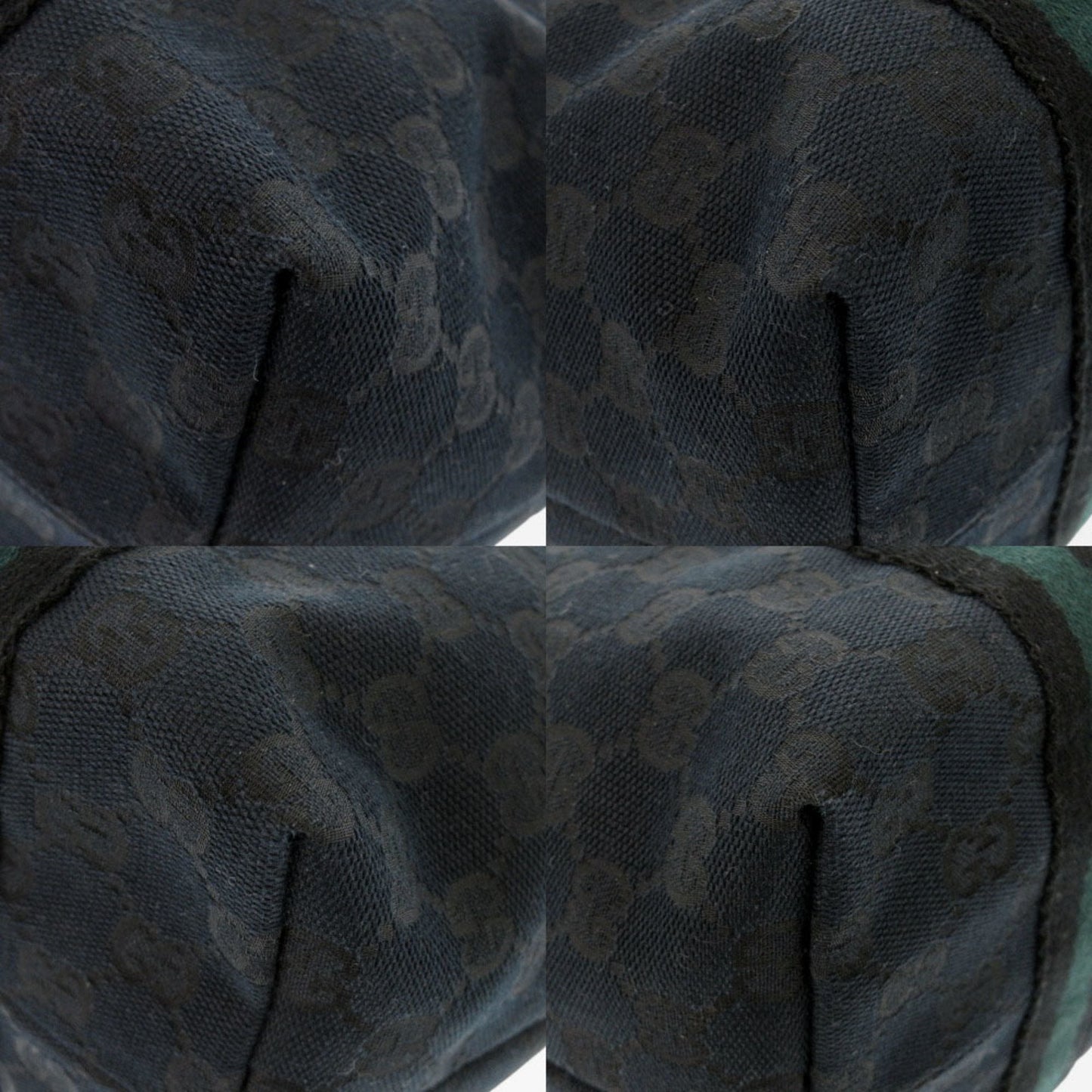 Gucci Black Green Canvas Tote Bag ( )