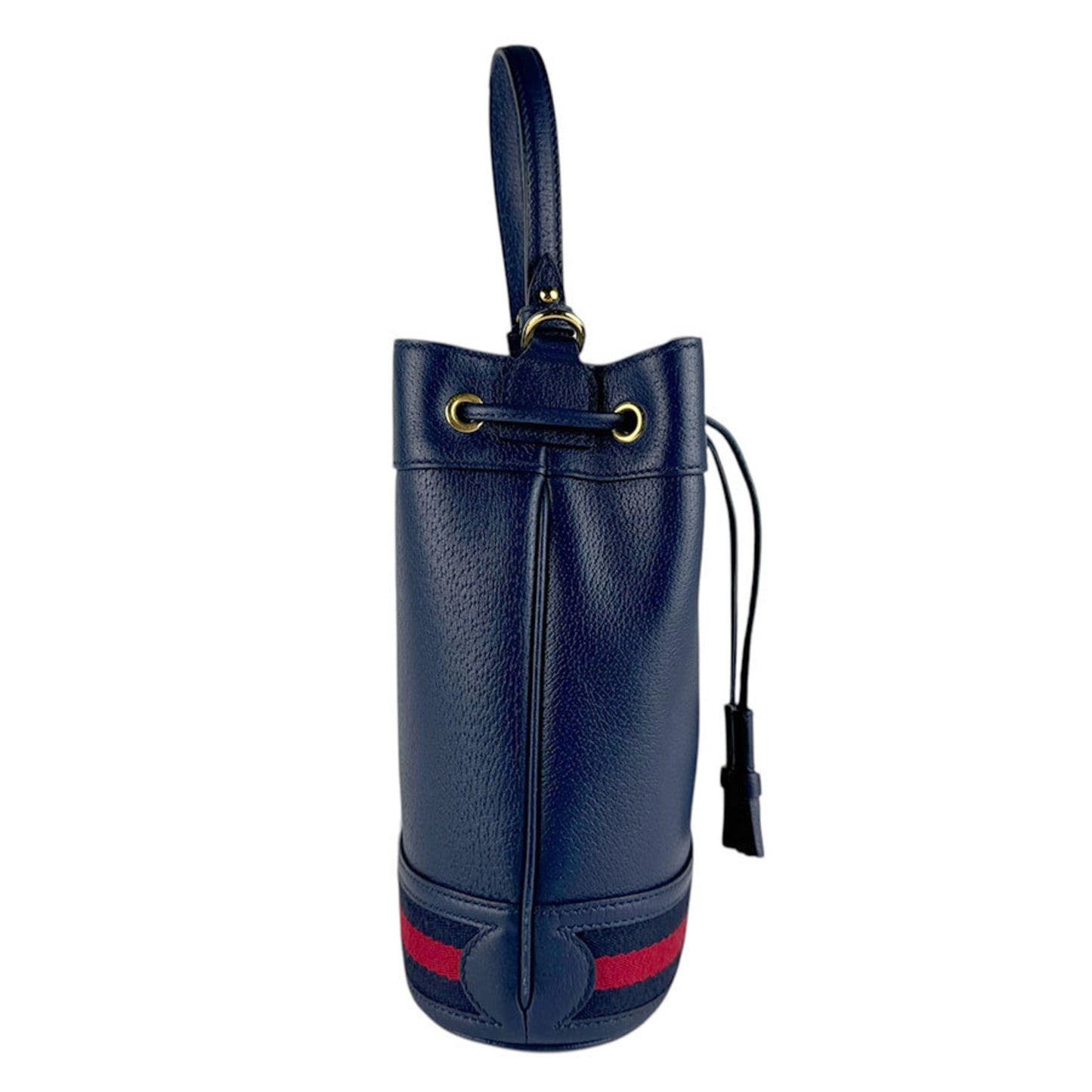 Gucci Navy Red Color Leather Handbag Shoulder Bag ( )