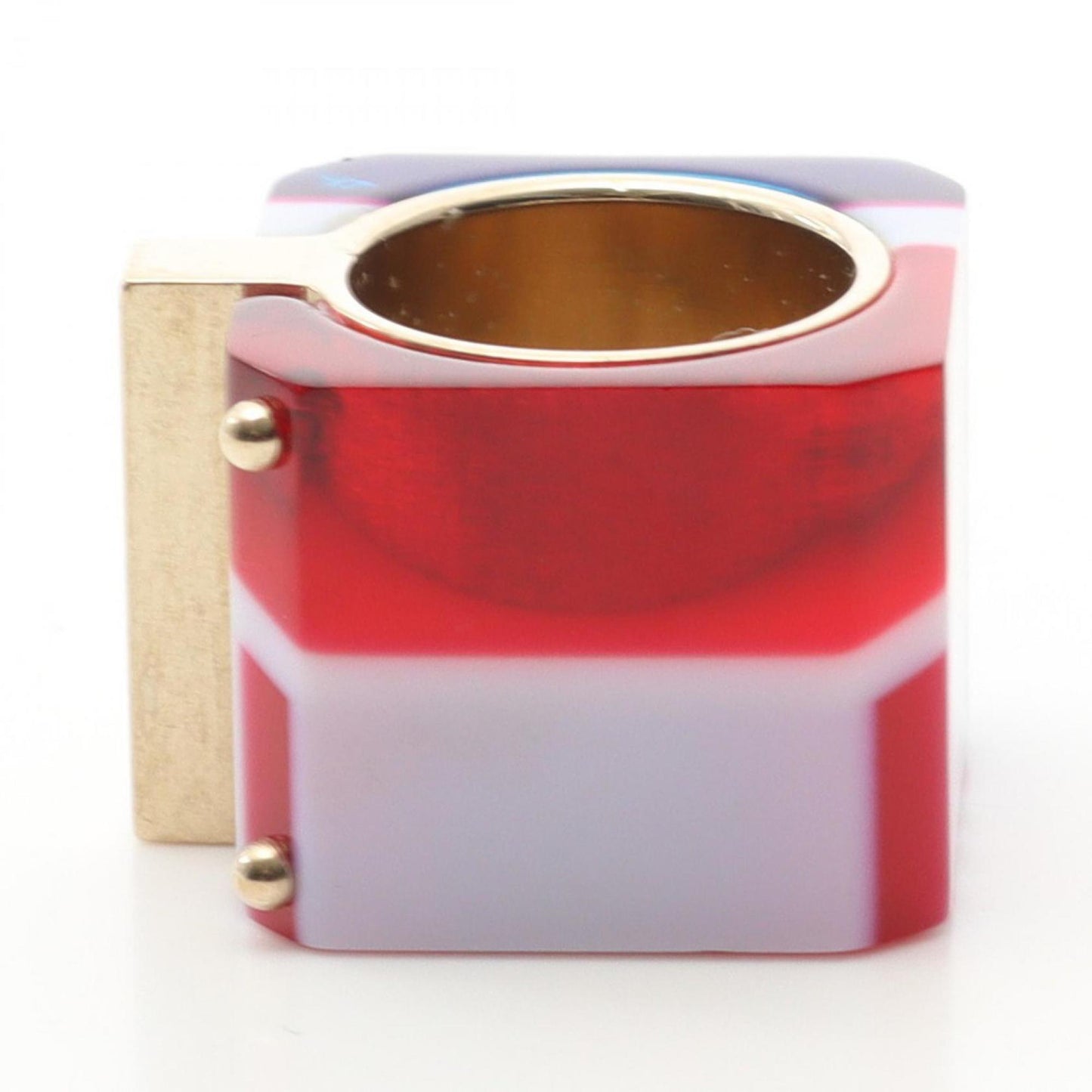 Christian Dior Gold Multi-Color Gold Plating Band Ring ()
