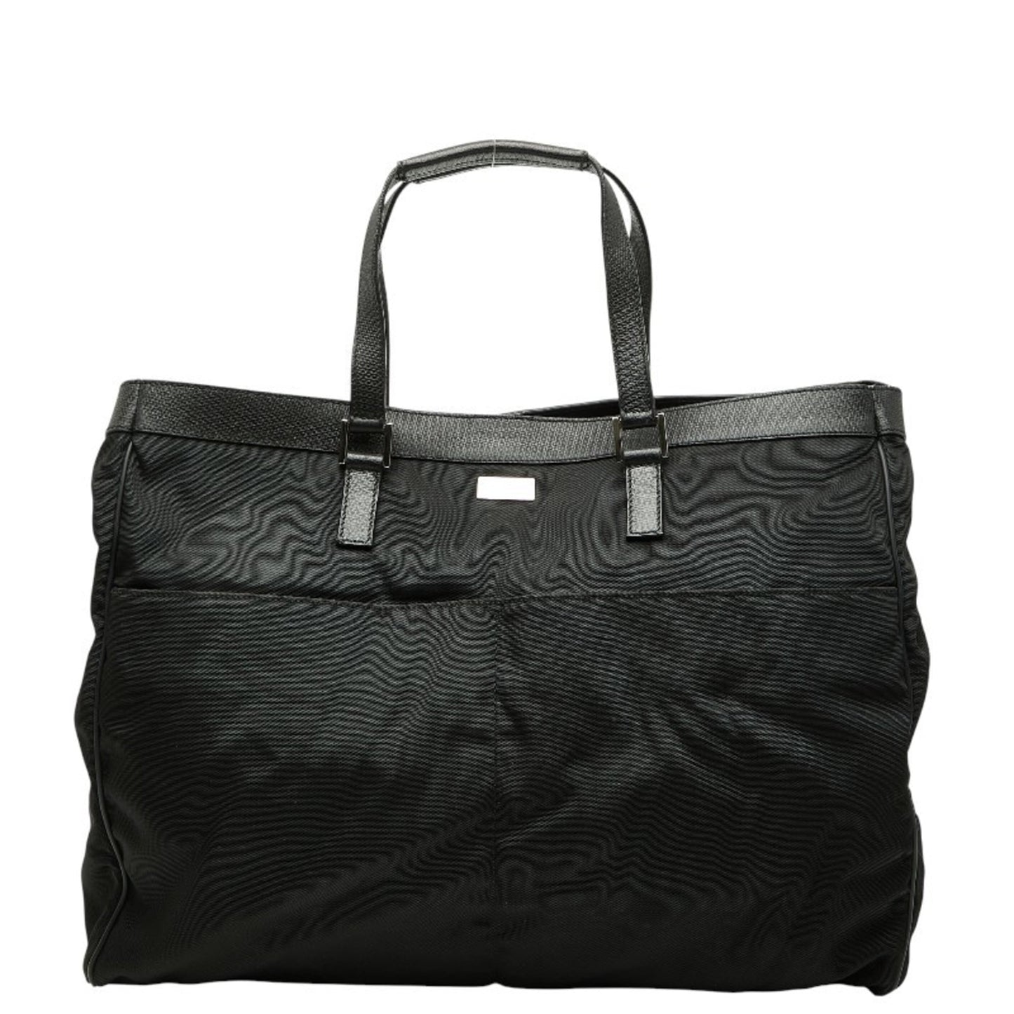 Gucci Black Nylon Leather Tote Bag ( )