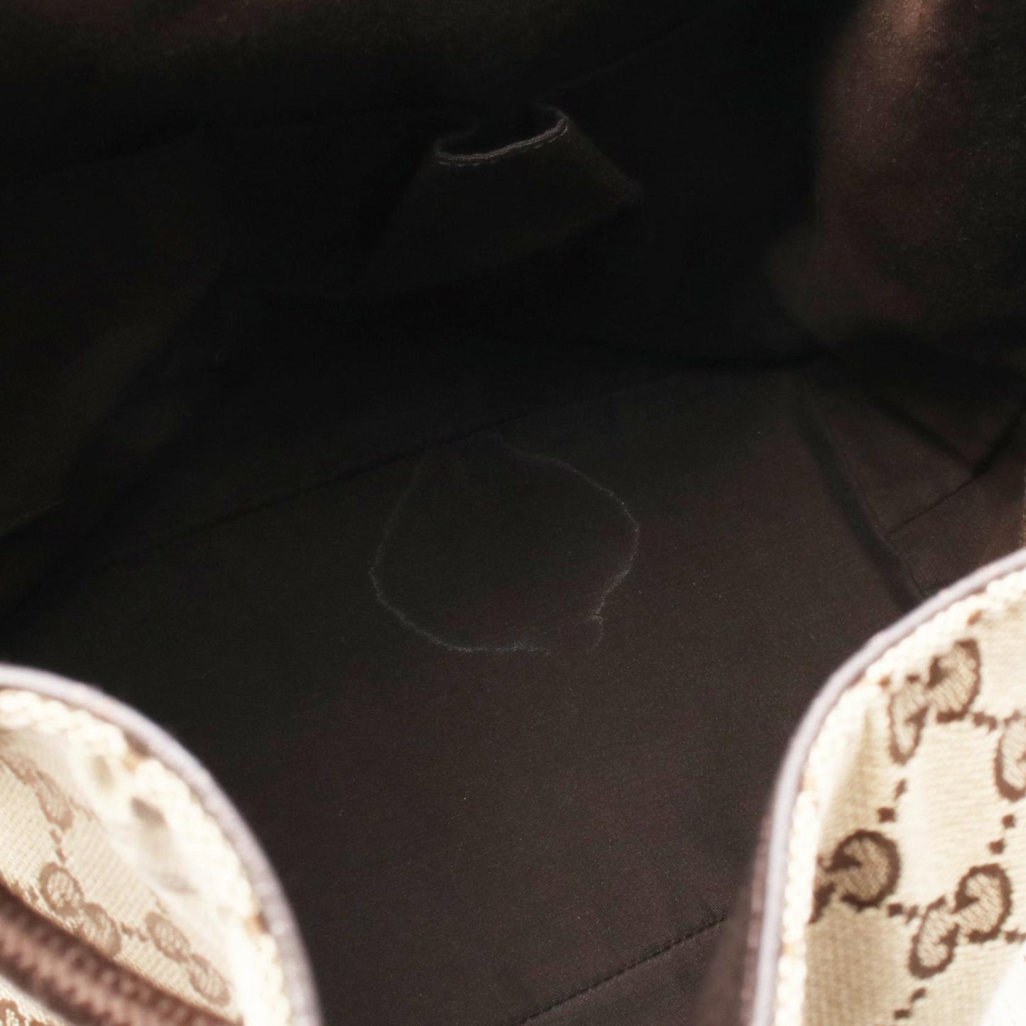Gucci Beige Brown Gg Canvas Leather Backpack ( )