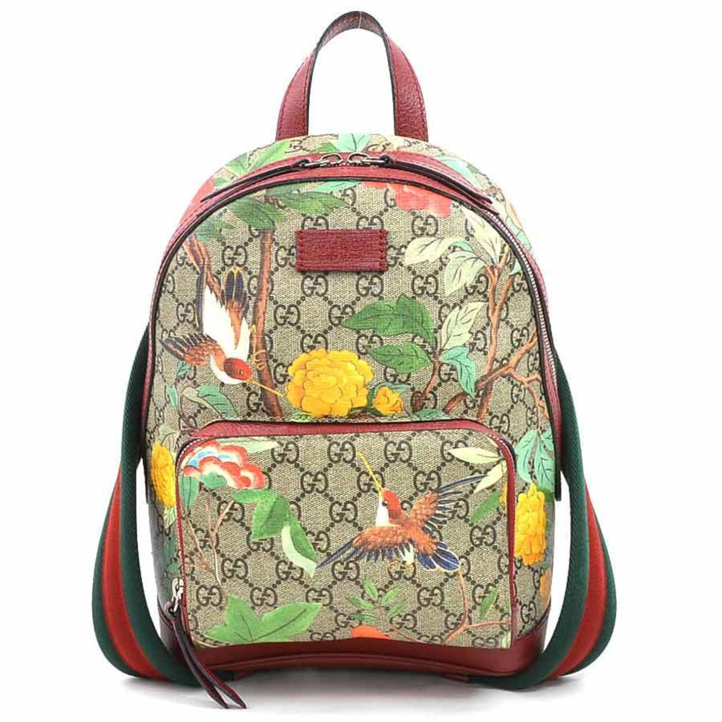 Gucci Beige Brown Multi-Color Gg Supreme Leather Backpack ( )