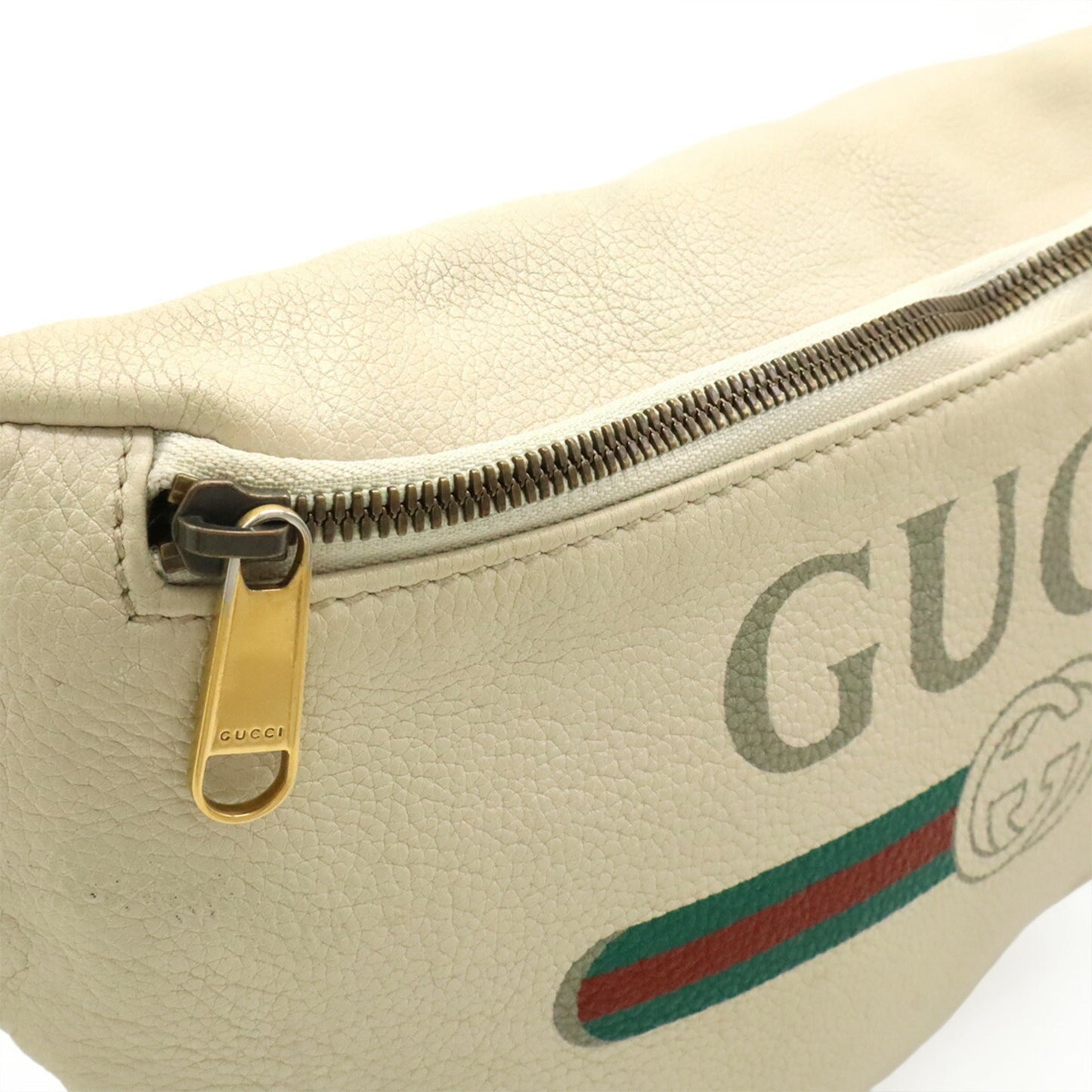 Gucci Green Ivory Red Color Leather Fanny Pack ( )