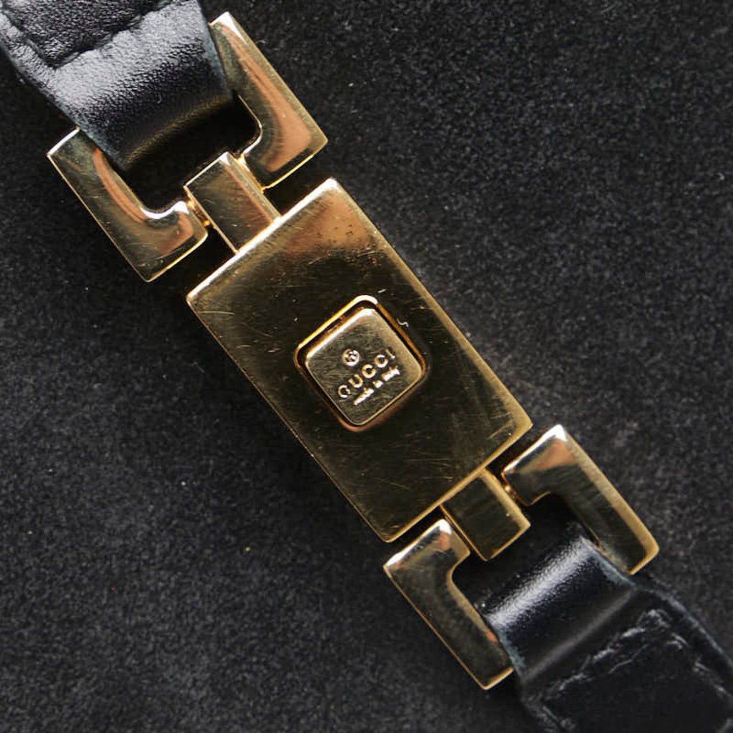 Gucci Gold Black Leather Suede Wallet (Tri-Fold) ( )