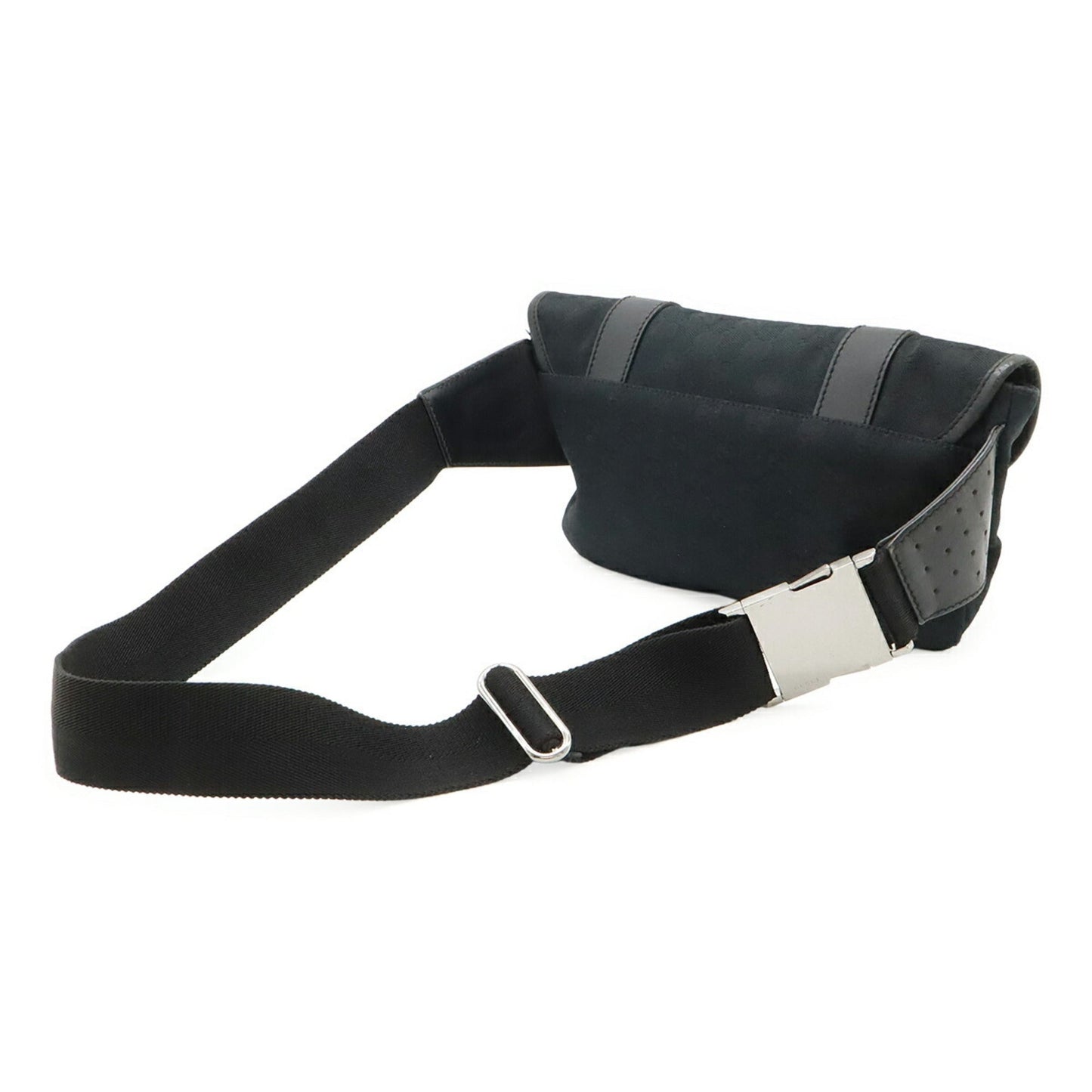 Gucci Black Gg Canvas Leather Pouch Sling Bag ( )