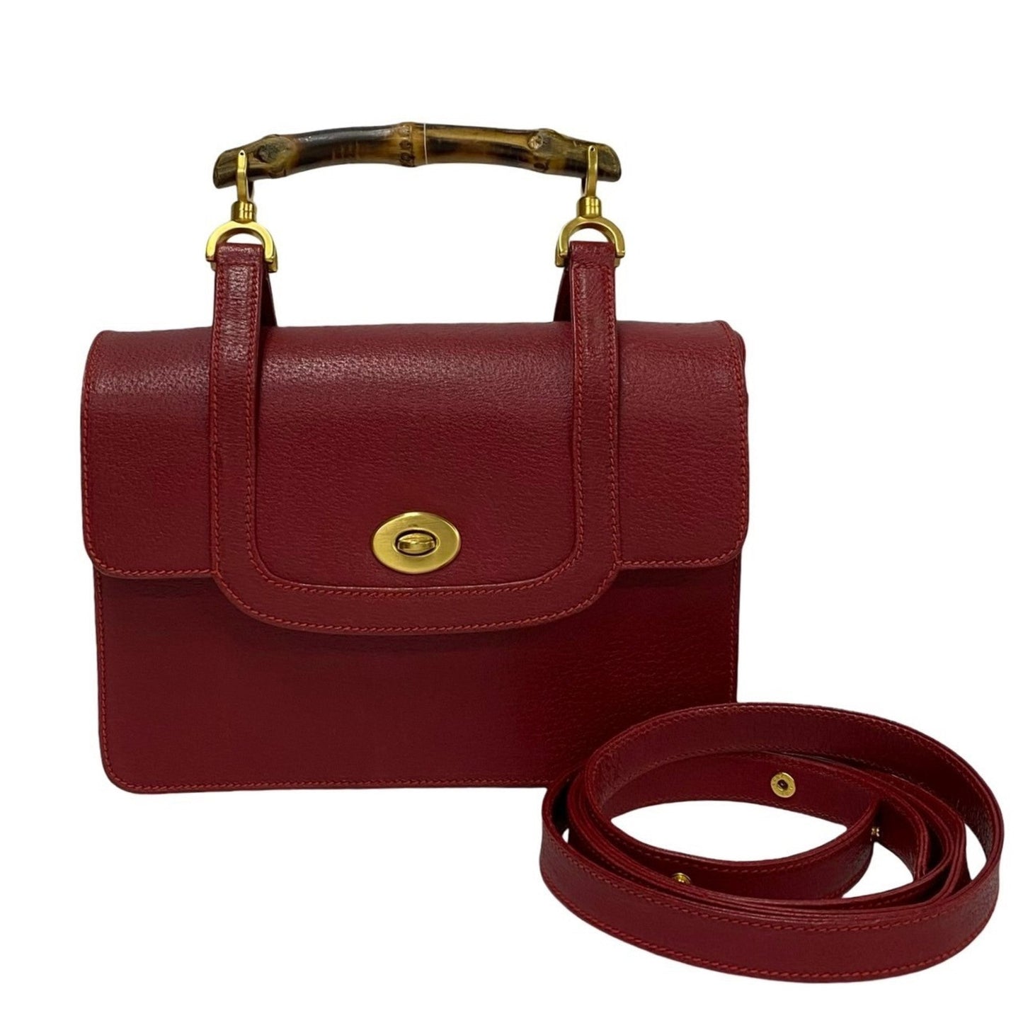 Gucci Red Color Leather Shoulder Bag ( )