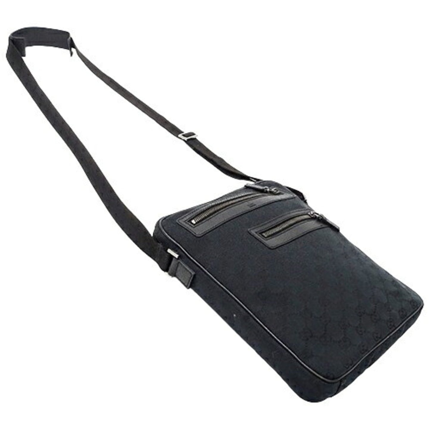 Gucci Black Gg Canvas Shoulder Bag ( )