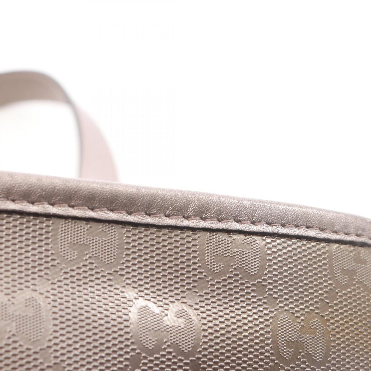 Gucci Gg Imprimé Brown Pvc Coated Canvas Leather Tote Bag ( )