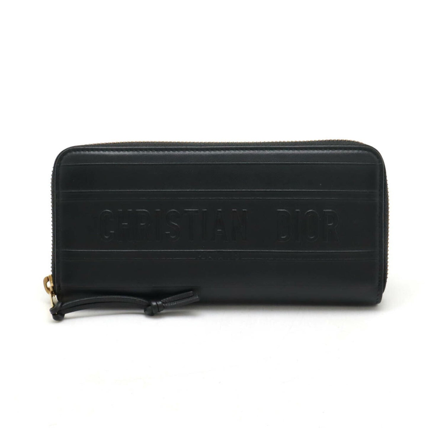 Christian Dior Black Leather Long Wallet (Bi-Fold) ()