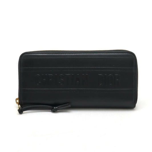 Christian Dior Black Leather Long Wallet (Bi-Fold) ()