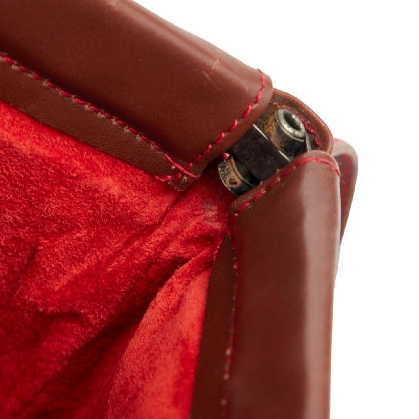 Gucci Red Brown Leather Shoulder Bag ( )