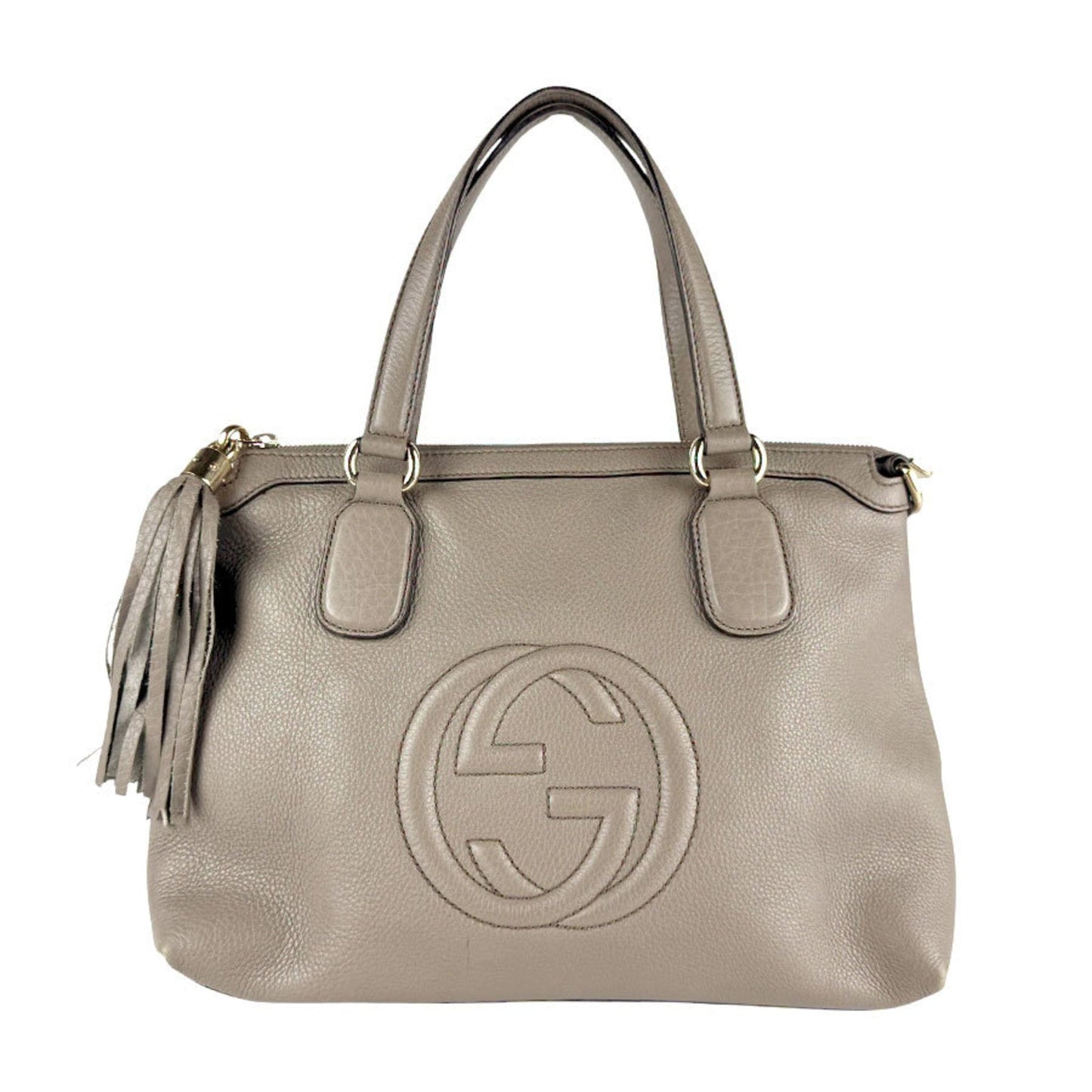 Gucci Grayish Leather Handbag ( )