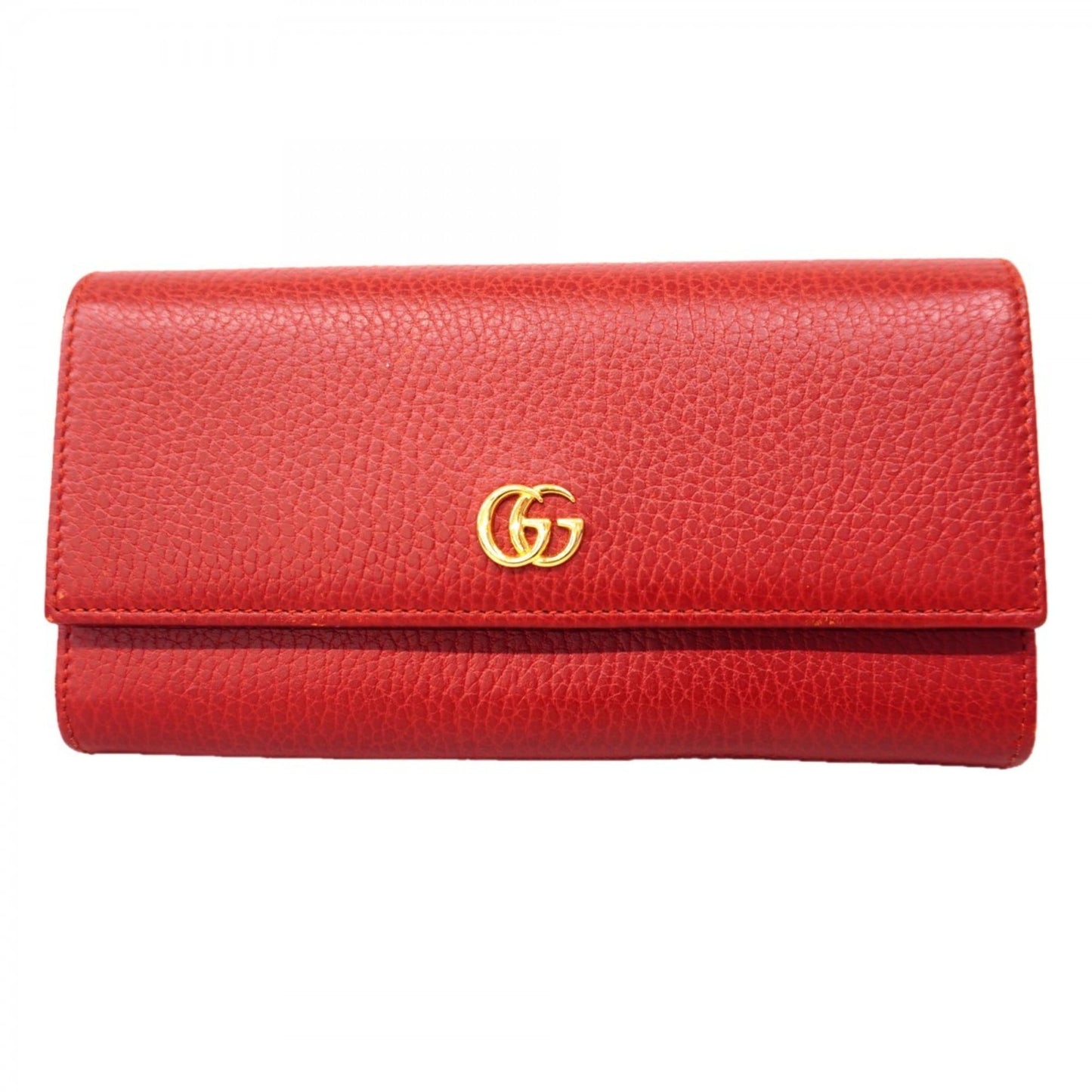 Gucci Red Color Leather Long Wallet (Bi-Fold) ( )