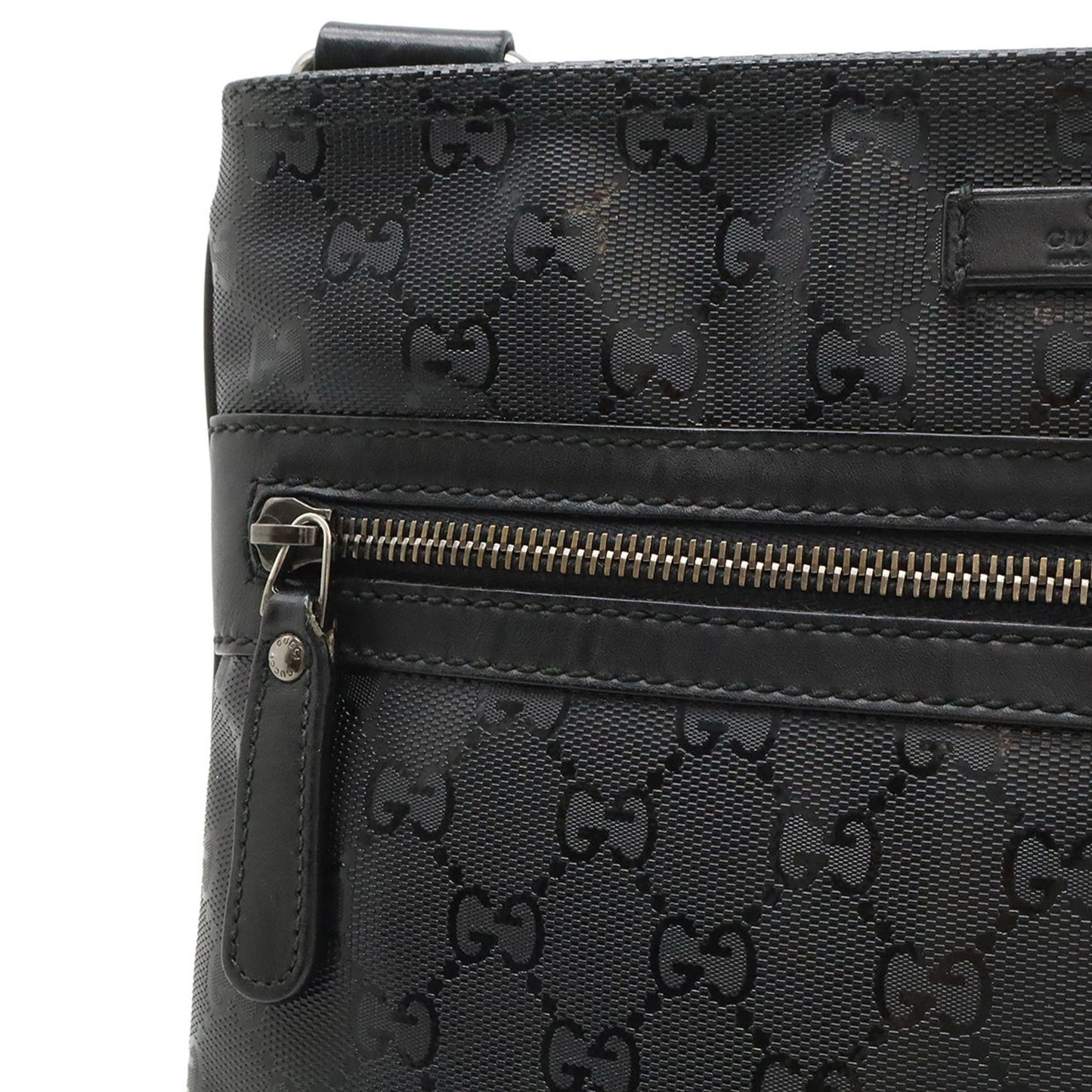 Gucci Black Pvc Leather Shoulder Bag ( )