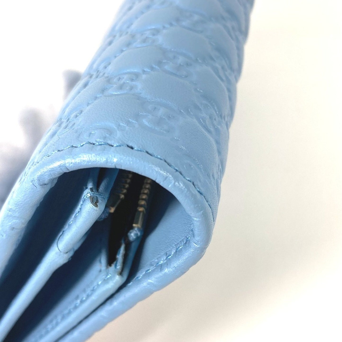 Gucci Blue Leather Chain/Shoulder Wallet ( )