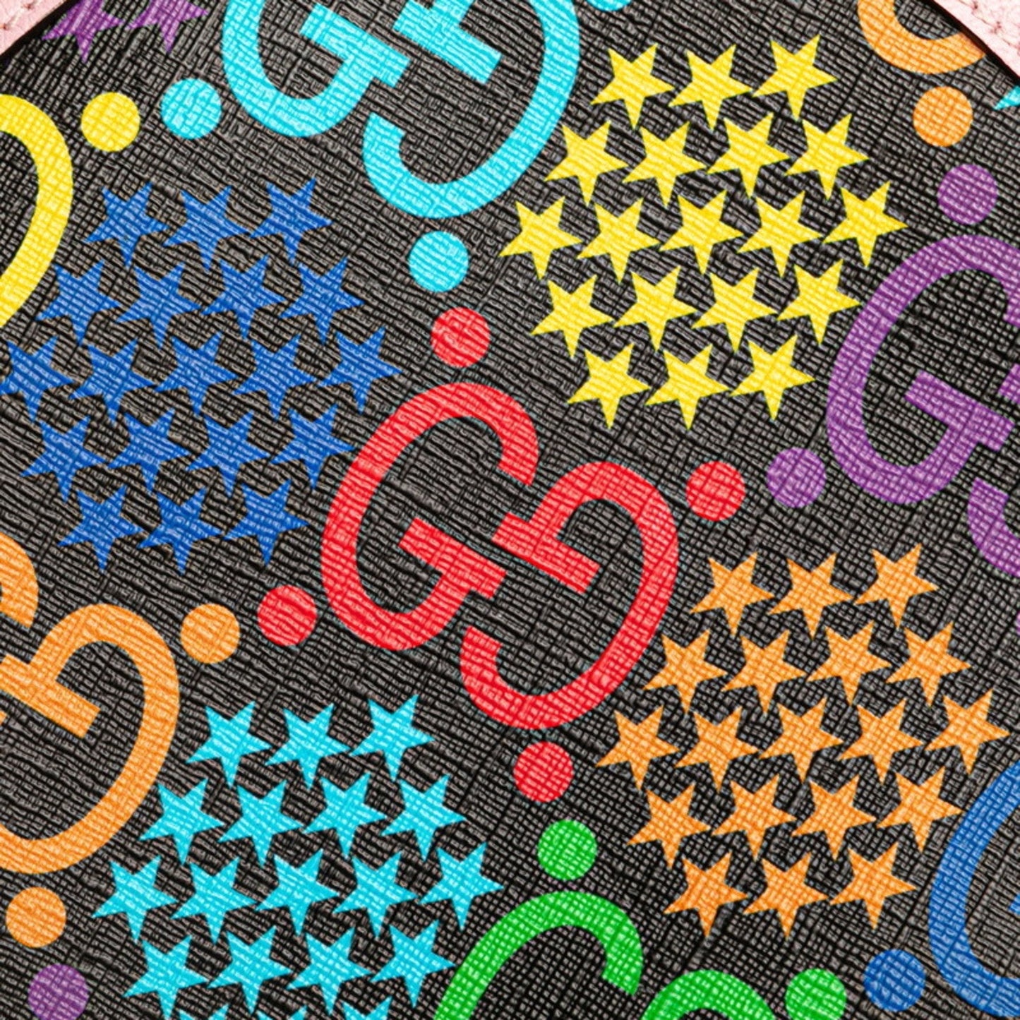 Gucci Black Multi-Color Pink Pvc Leather Shoulder Bag ( )